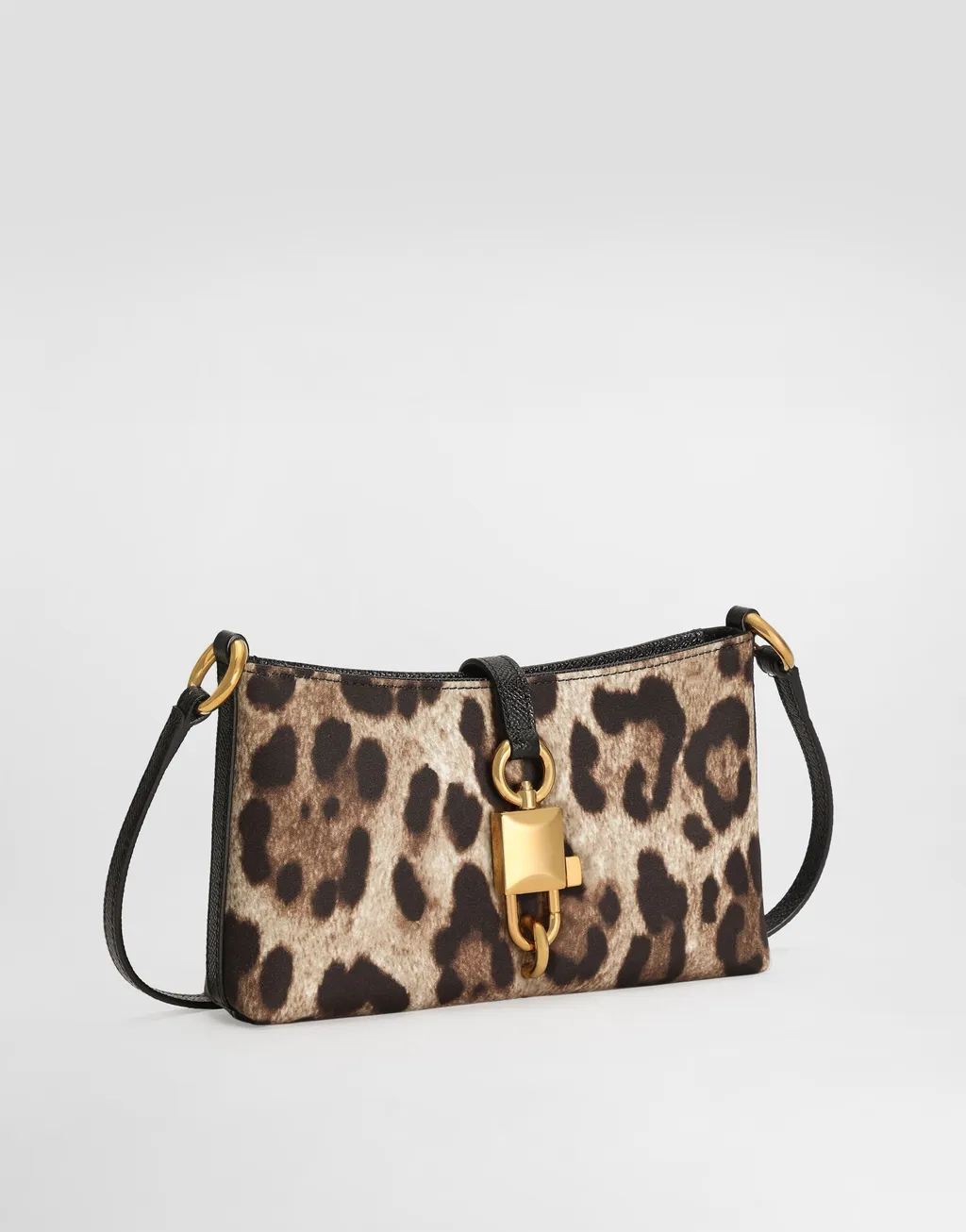 Dolce & Gabbana Leopard-Printed Lock Shoulder Bag