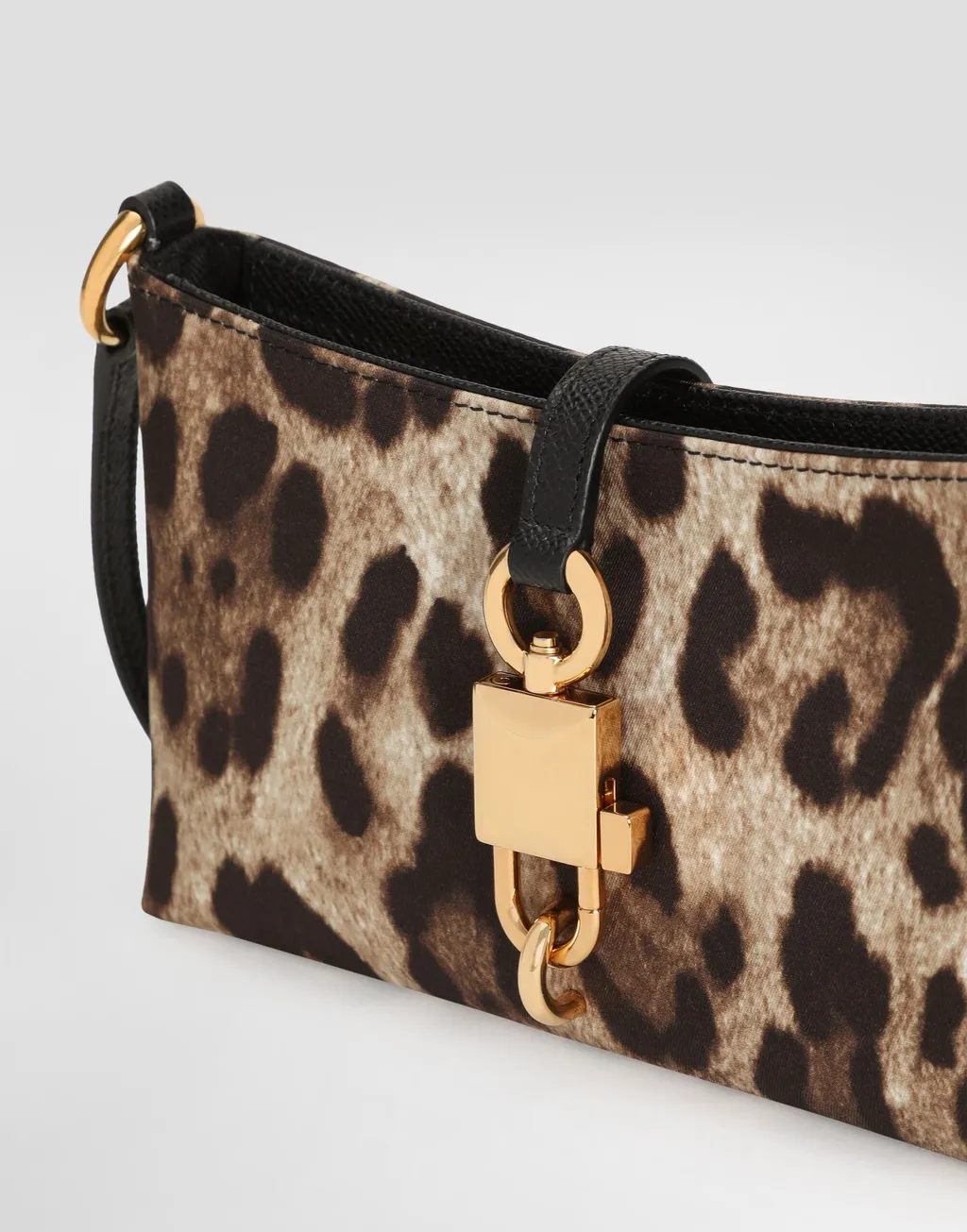 Dolce & Gabbana Leopard-Printed Lock Shoulder Bag