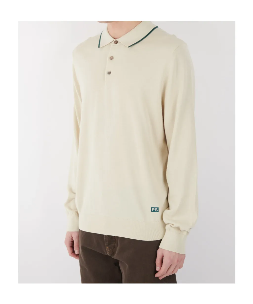Long-Sleevedknittedpoloshirt