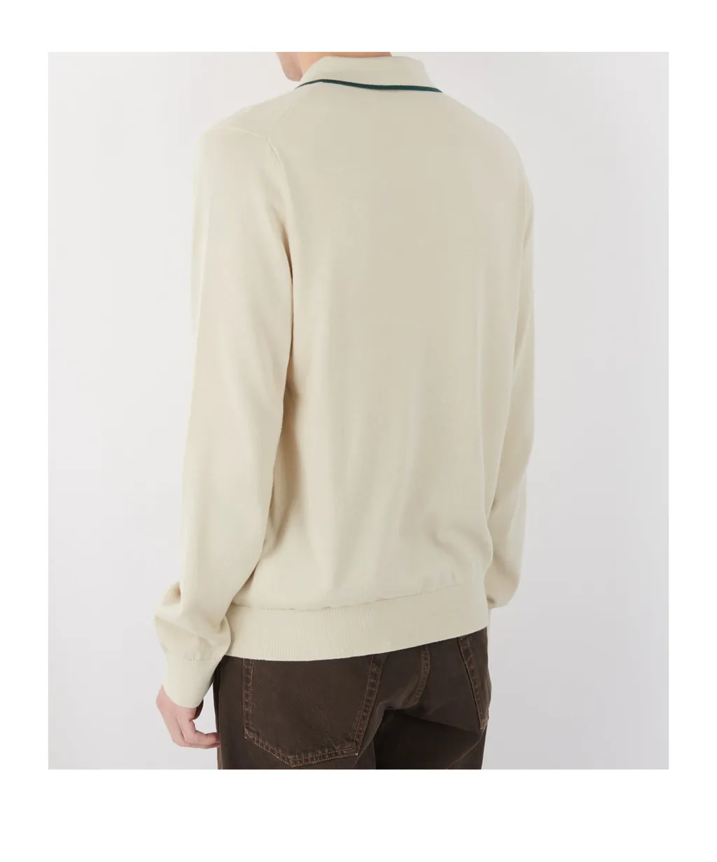 Long-Sleevedknittedpoloshirt