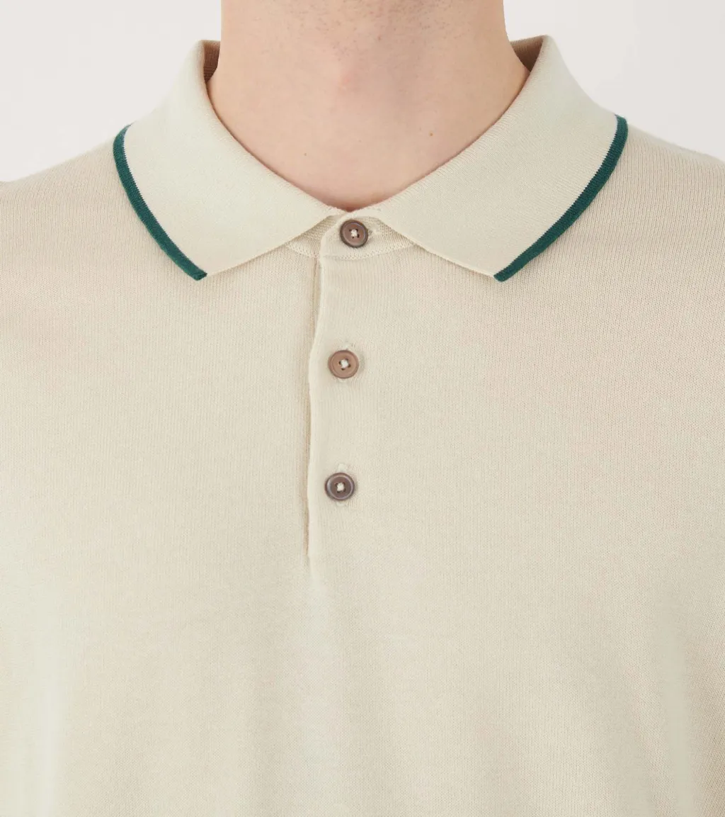 Long-Sleevedknittedpoloshirt
