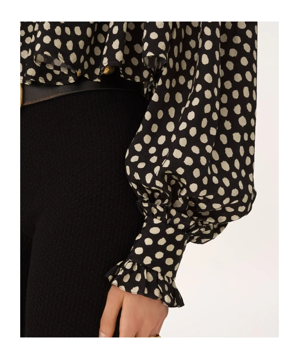 Chloé Maxi Gathered High-Neck Blouse