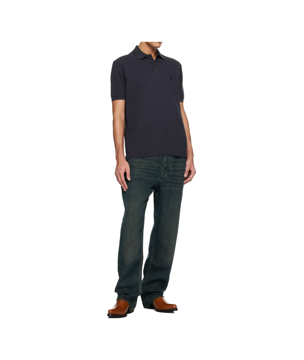 Isabel Marant Afko Logo Embroidered Buttoned Polo Shirt