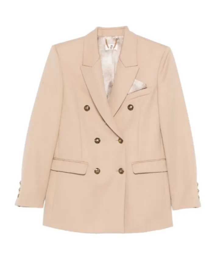 Double-Breasted Buttoned Blazer