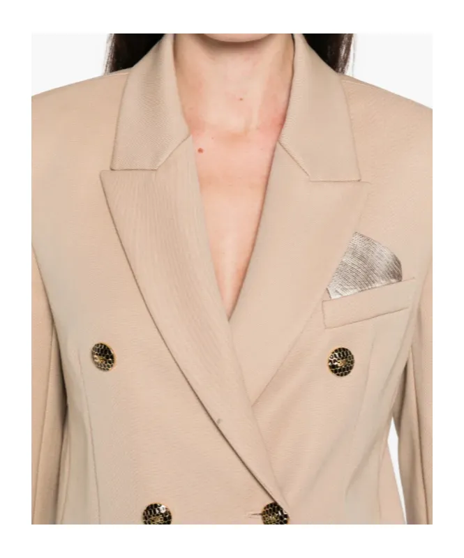 Double-Breasted Buttoned Blazer