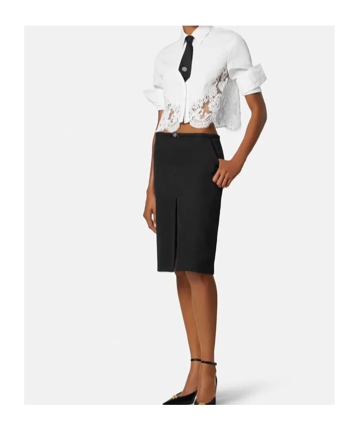 Versace Lace-Trim Long-Sleeved Shirt