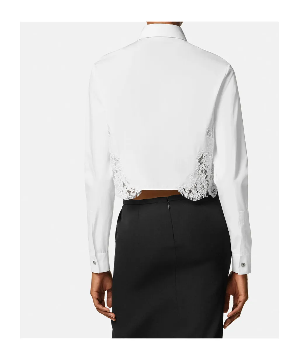Versace Lace-Trim Long-Sleeved Shirt