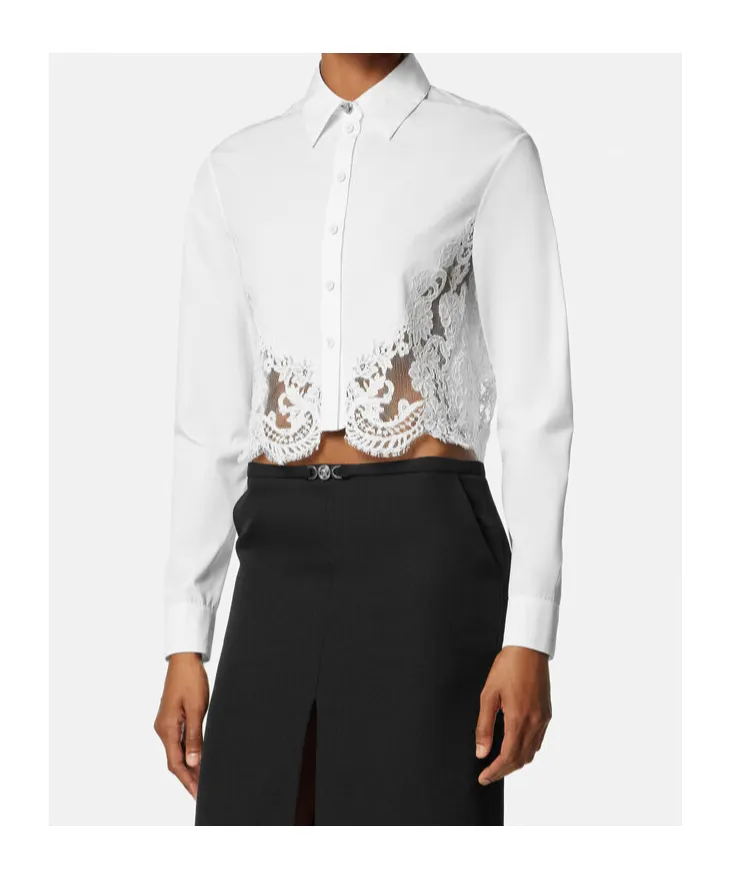 Versace Lace-Trim Long-Sleeved Shirt
