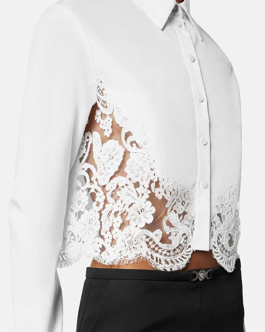 Versace Lace-Trim Long-Sleeved Shirt