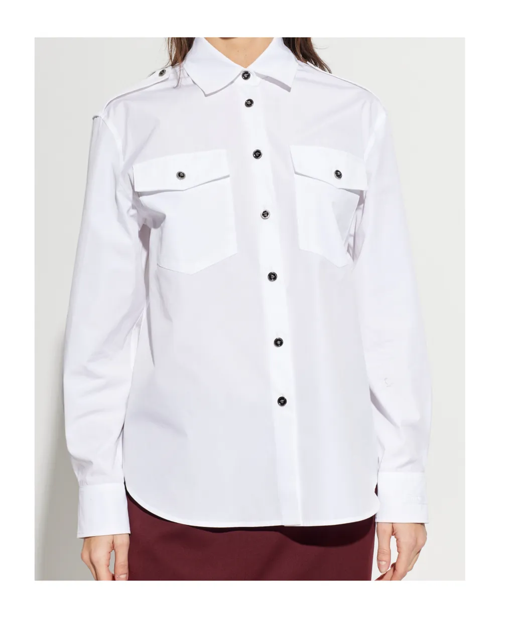 Versace Epaulettes-Embellished Long-Sleeved Shirt