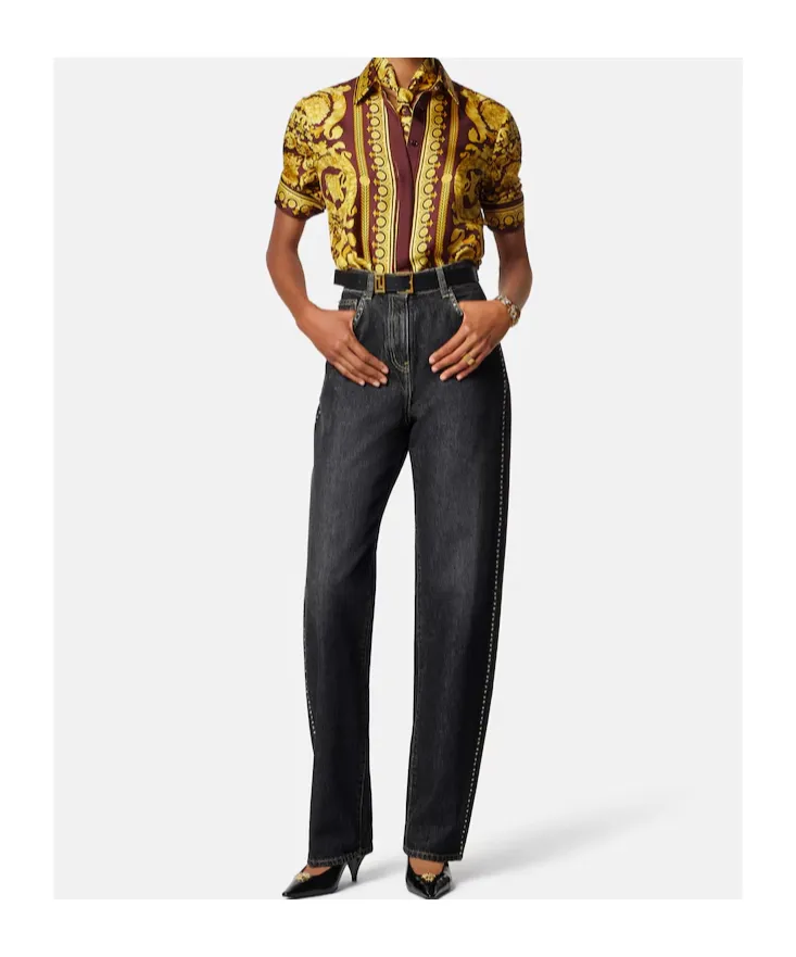 Versace Studded Washed Jeans