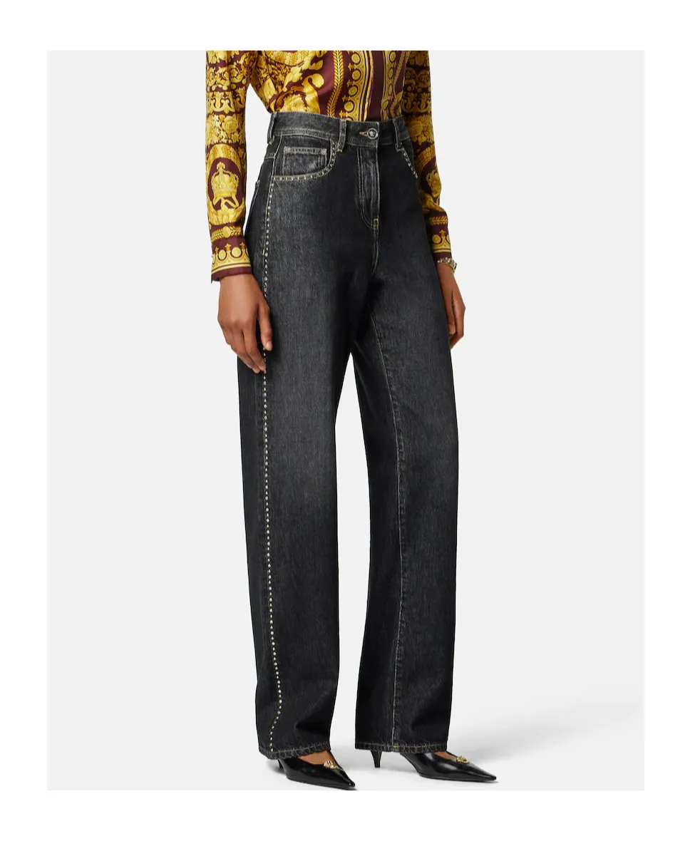 Versace Studded Washed Jeans