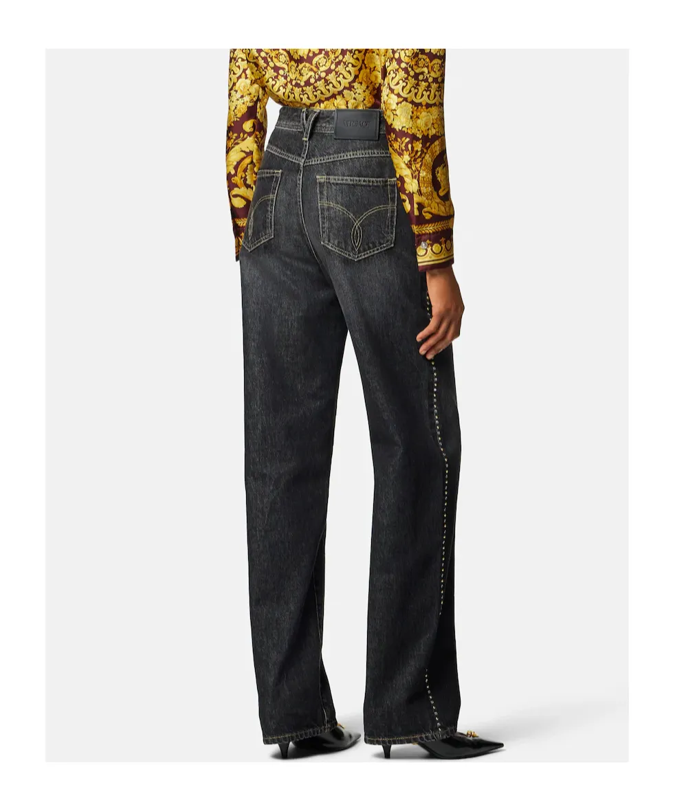 Versace Studded Washed Jeans