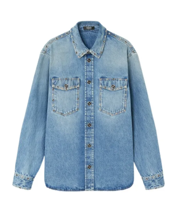 Versace Embellished Denim Overshirt
