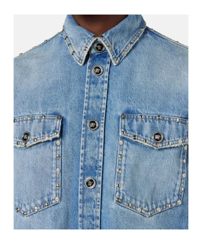Versace Embellished Denim Overshirt
