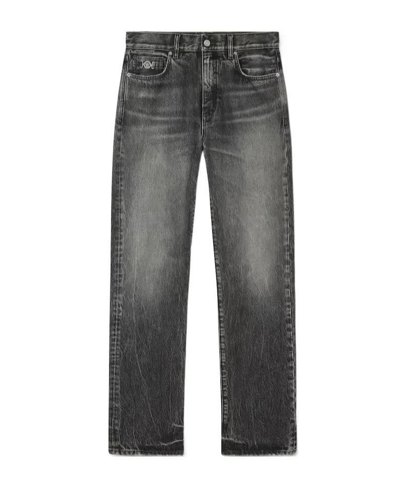 Versace Logo-Patch Loose Jeans