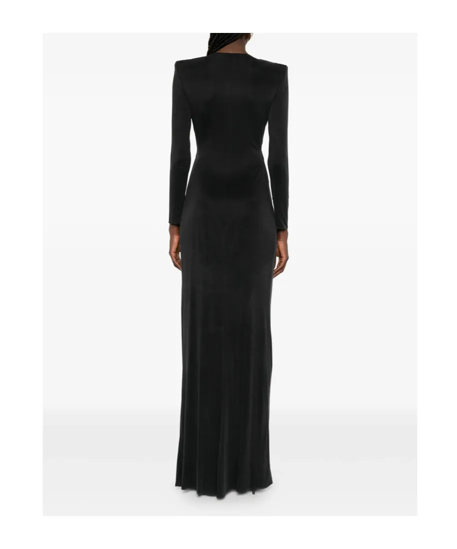Elisabetta Franchi Plunging V-Neck Red Carpet Dress