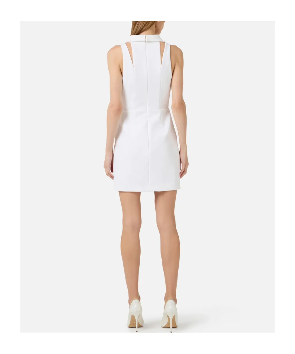 Mini Dress In Double Layer Stretch CrÊPe Fabric With Logo Details