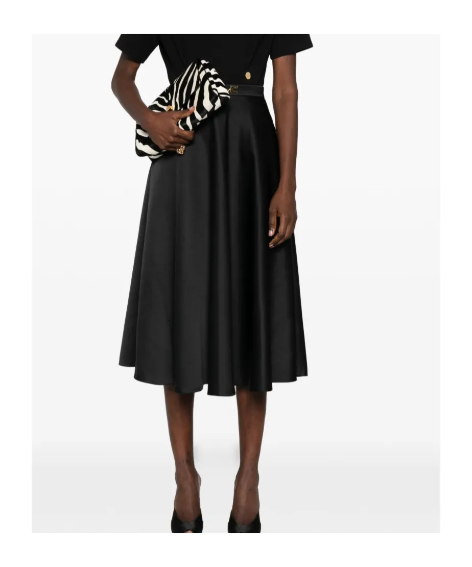 Chain-Embellished Midi Skirt
