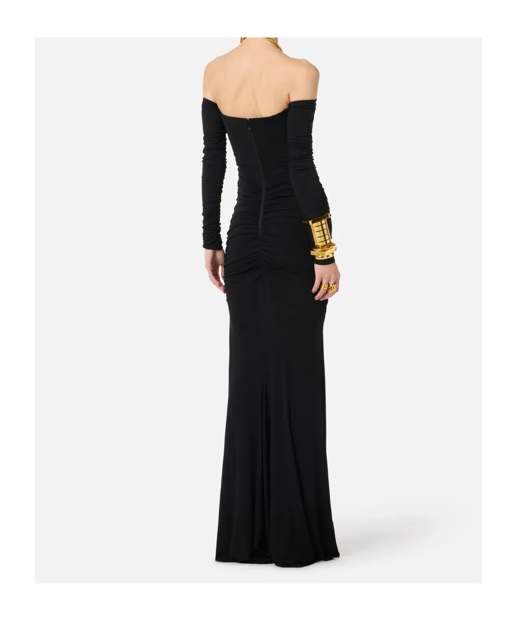 Elisabetta Franchi Off-Shoulder Maxi Dress