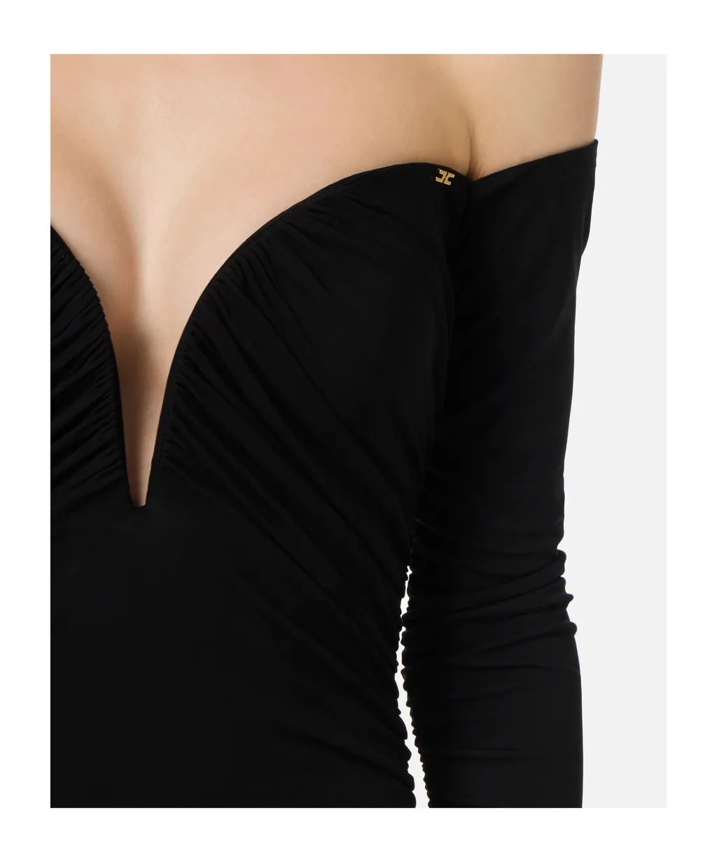 Elisabetta Franchi Off-Shoulder Maxi Dress