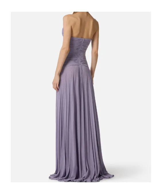 Elisabetta Franchi Lamé-Effect Jersey Red Carpet Dress