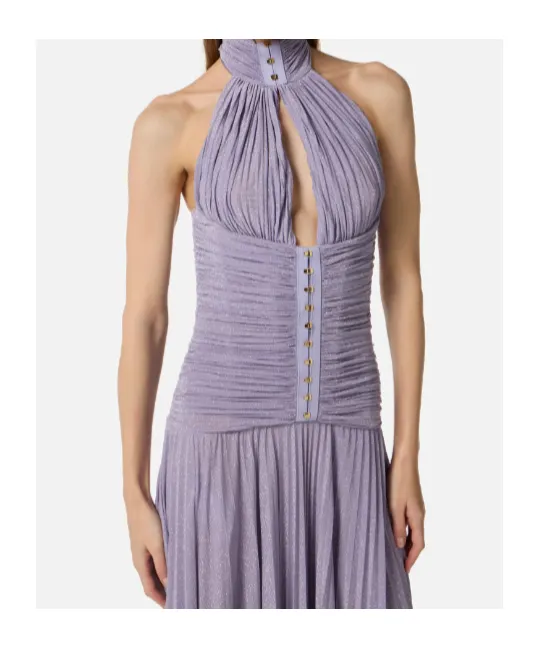 Elisabetta Franchi Lamé-Effect Jersey Red Carpet Dress