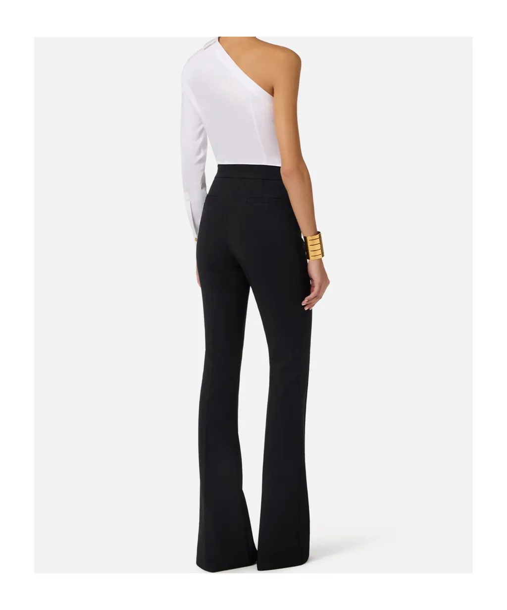 Elisabetta Franchi Logo Charm Flared Pants