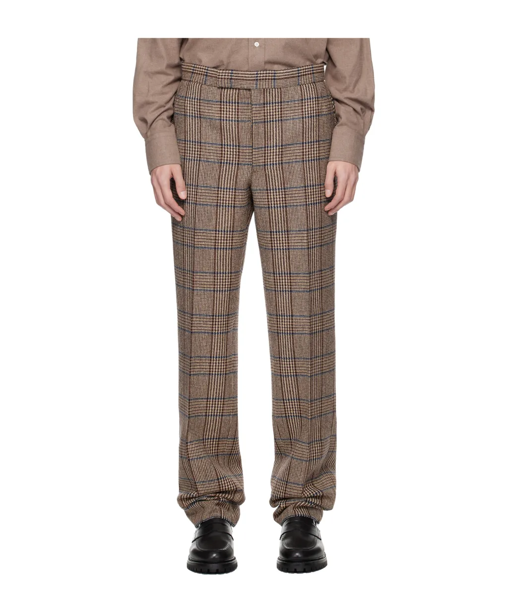 Backstrap Check-Print Trousers