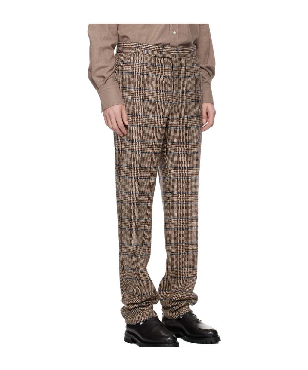 Backstrap Check-Print Trousers