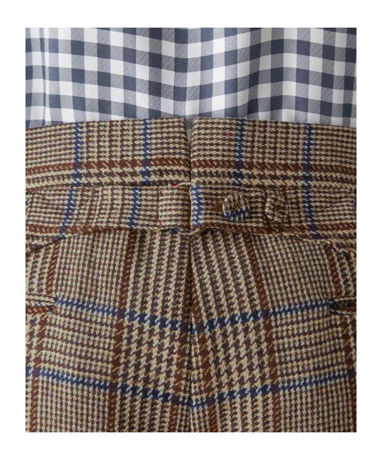 Backstrap Check-Print Trousers