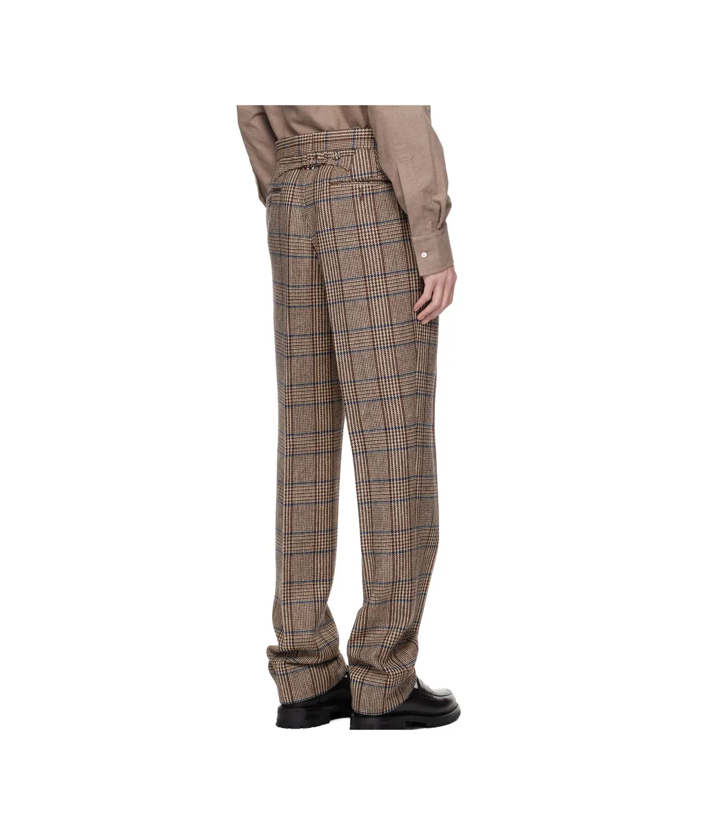 Backstrap Check-Print Trousers
