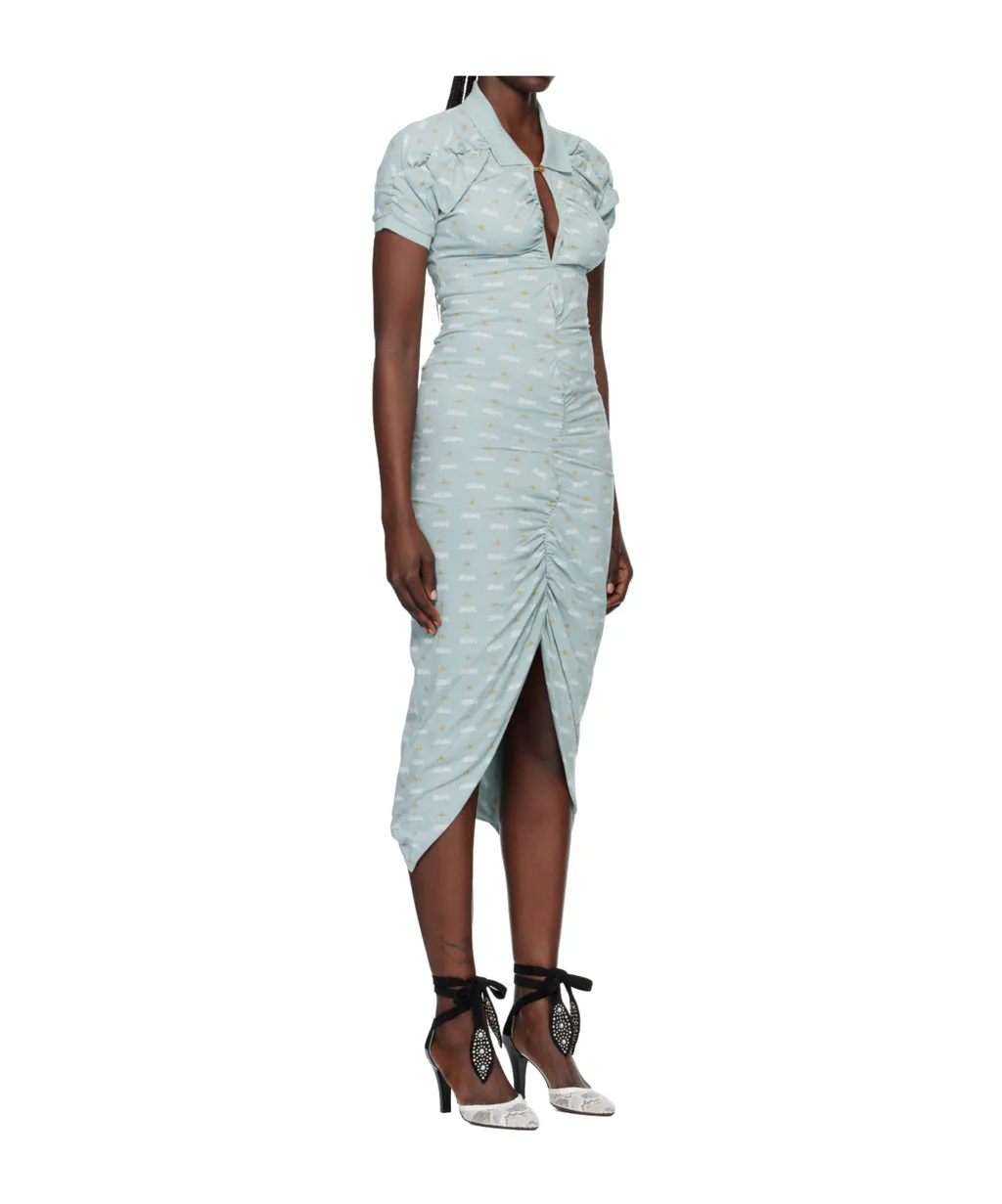 Printed Pleated Midi Dress
