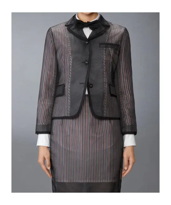 Striped Organza Blazer