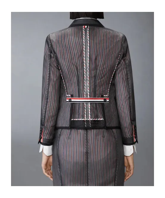 Striped Organza Blazer