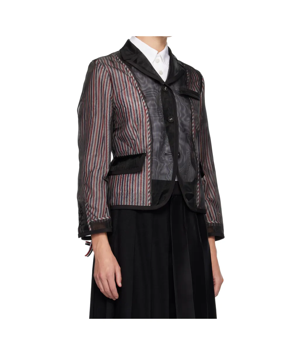 Striped Organza Blazer