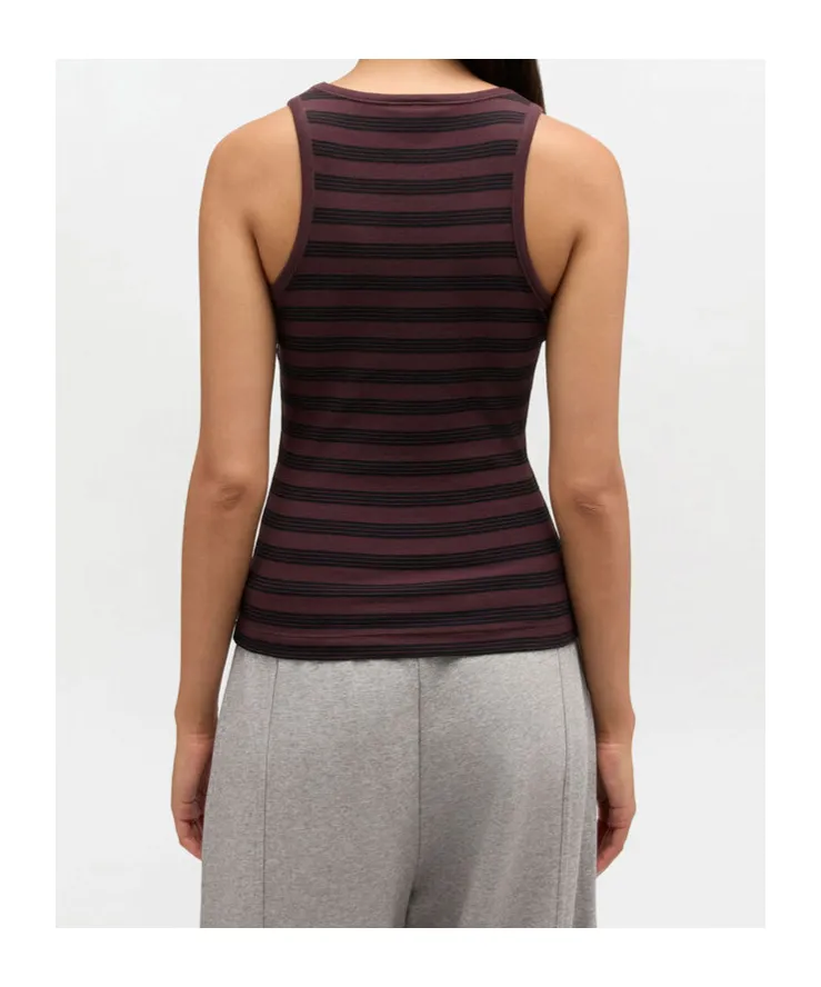 Ganni Stripe Rib Tank Top