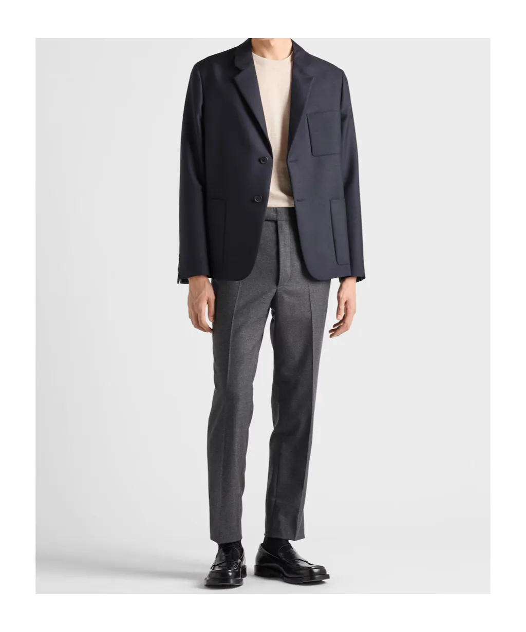 Single-Breasted Wool And Mohair Jacket
