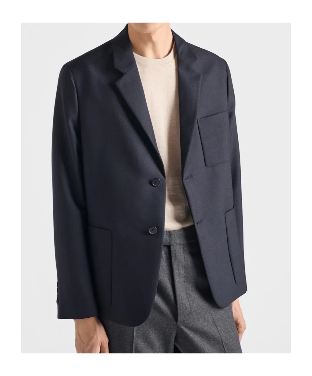 Single-Breasted Wool And Mohair Jacket