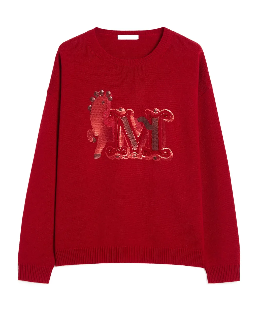 Oversized Wool And Cashmere Sweater - Dark Red