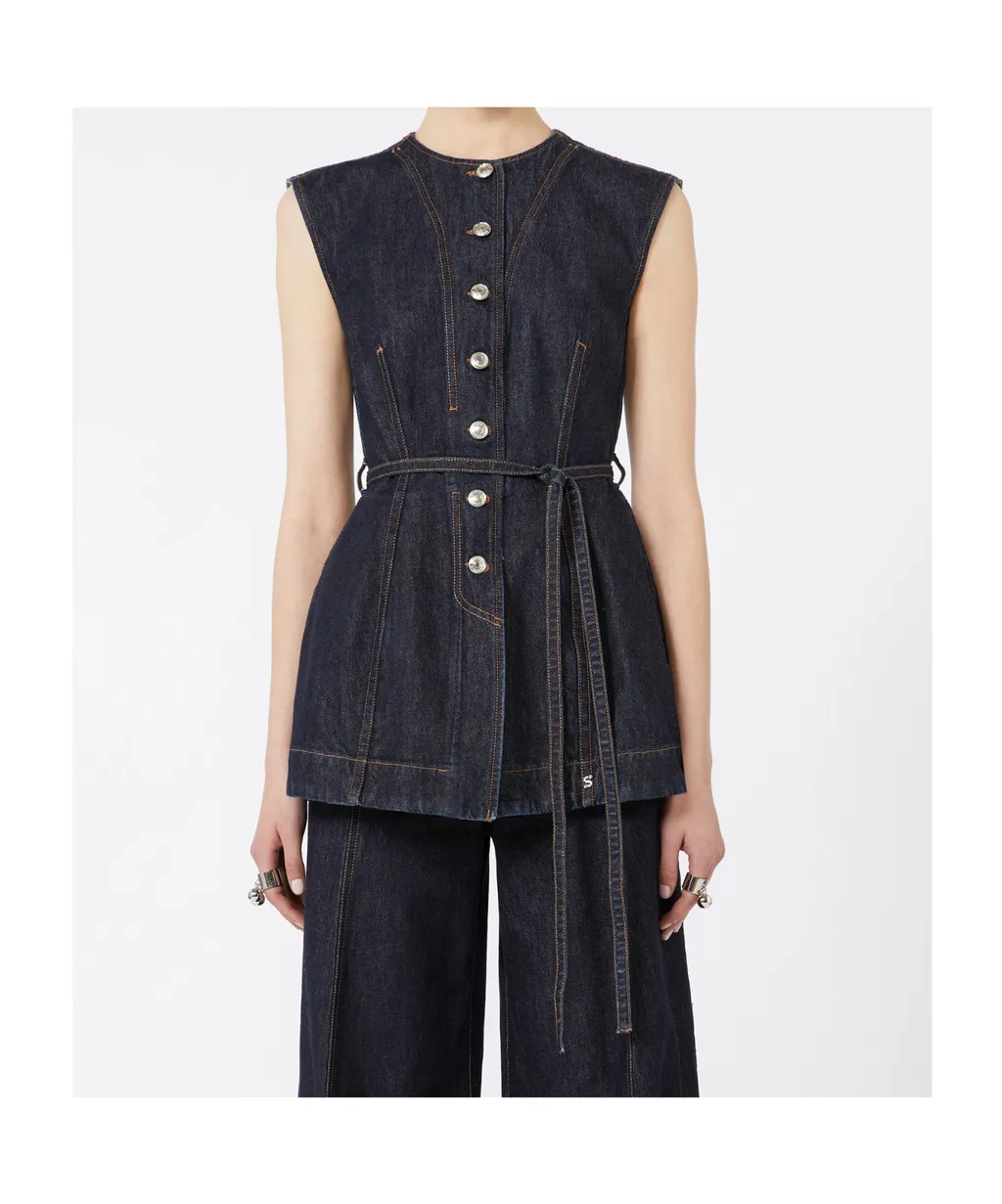 Sleeveless Denim Top