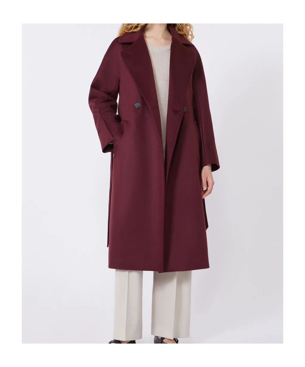 Wool Robe Coat - Bordeaux