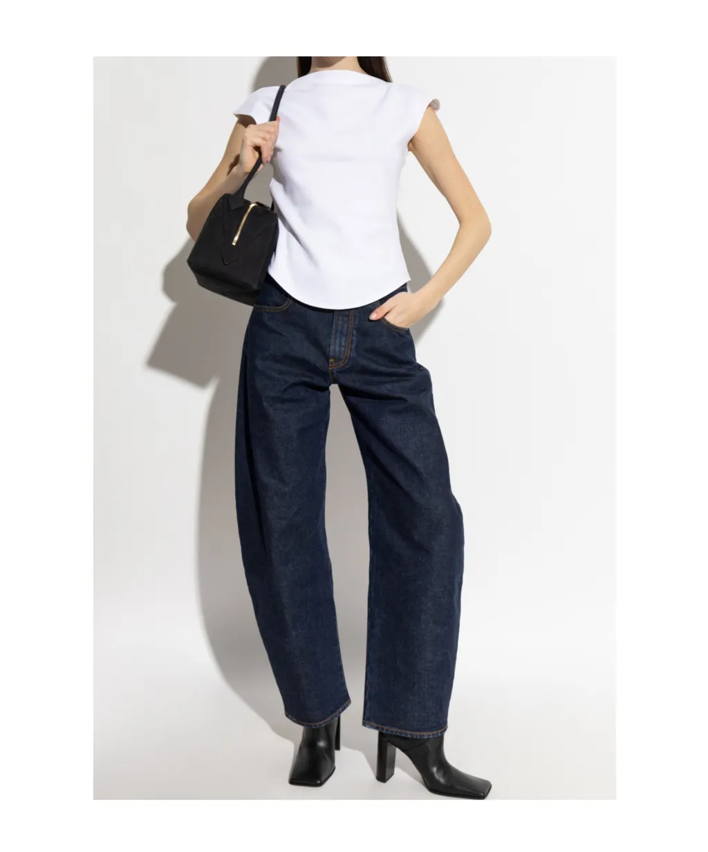 Alaa Low Round Denim Pants