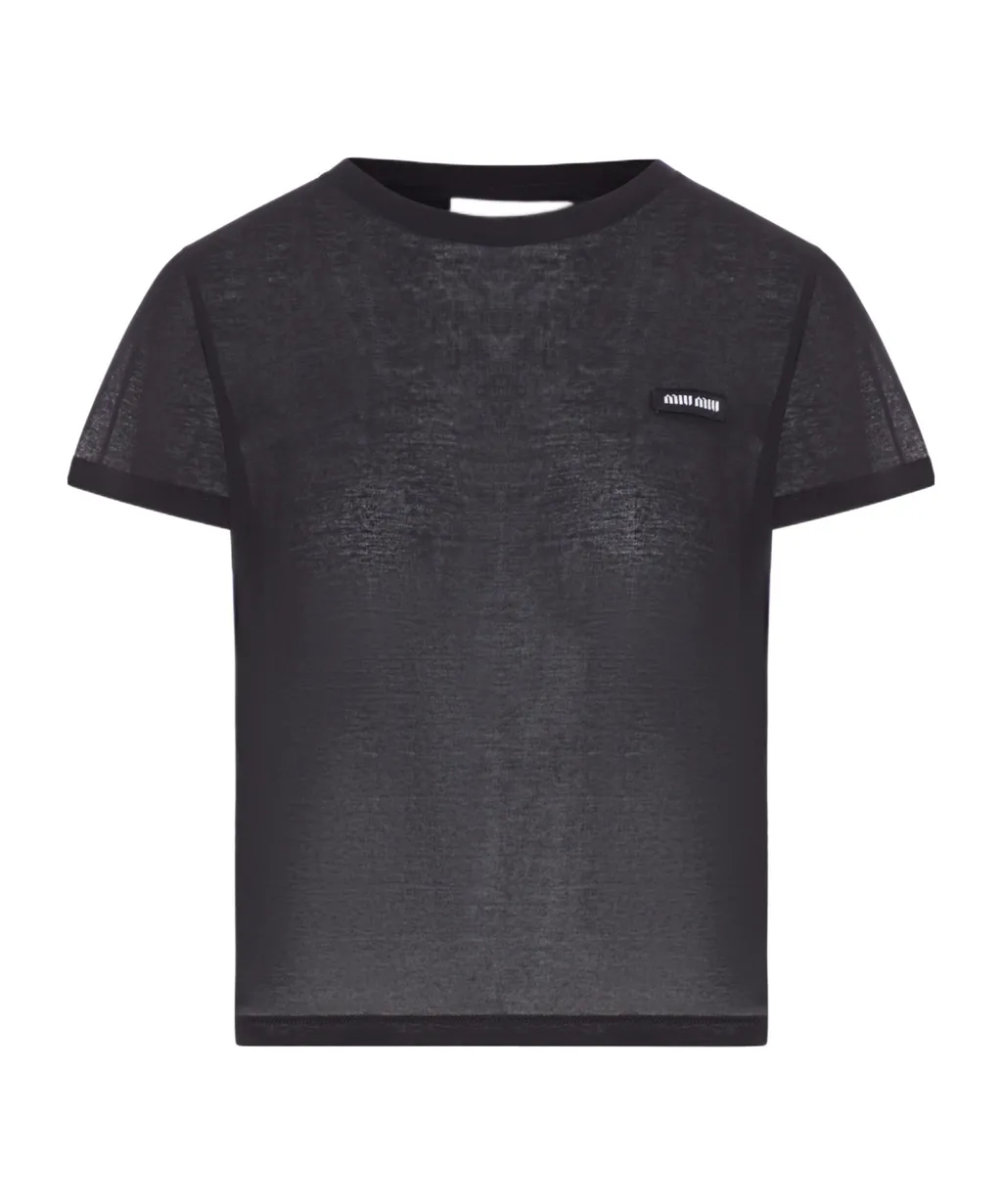 Miu Miu Short Sleeved Crewneck T-Shirt