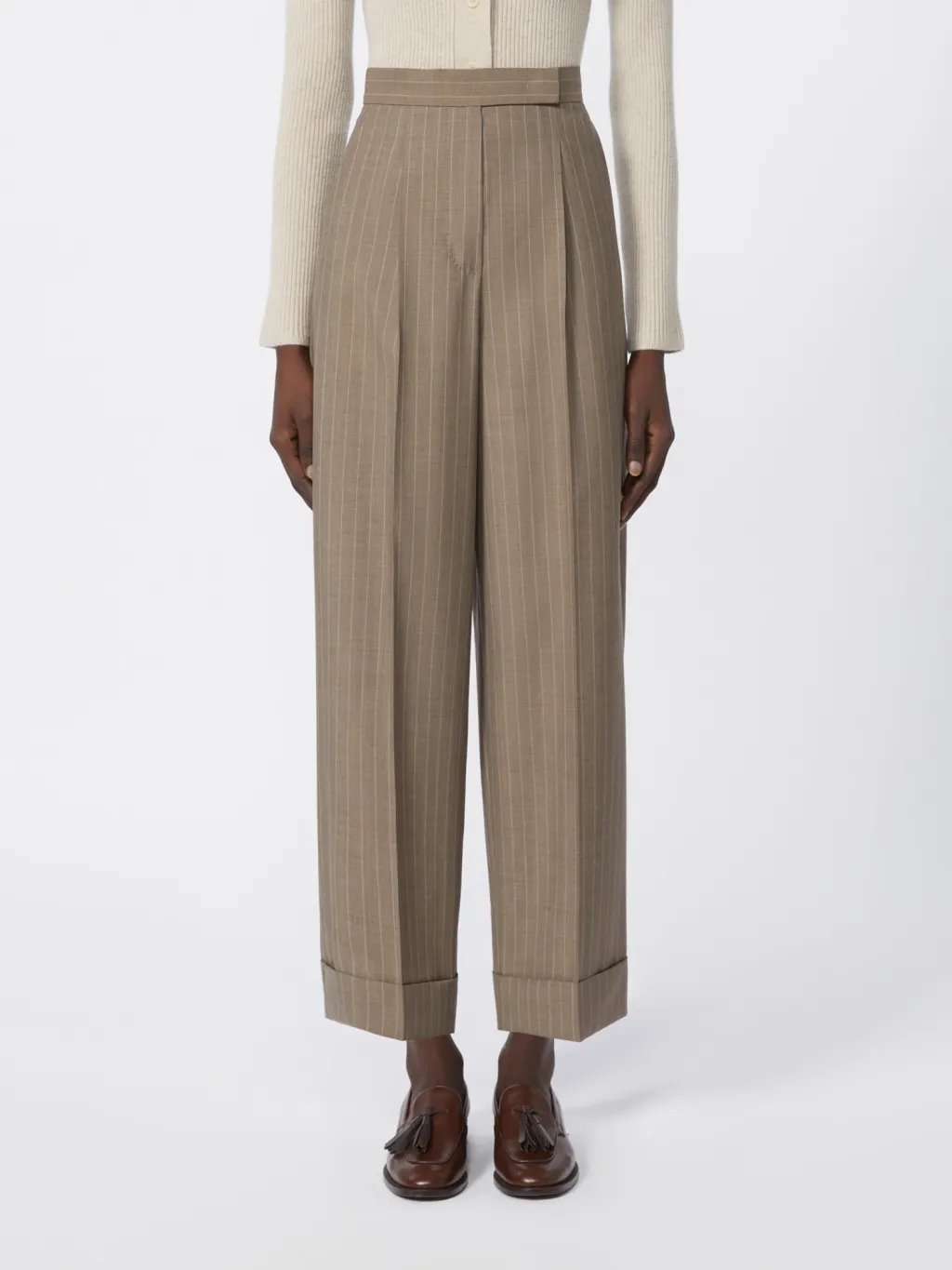 Pinstripe Wool Pants