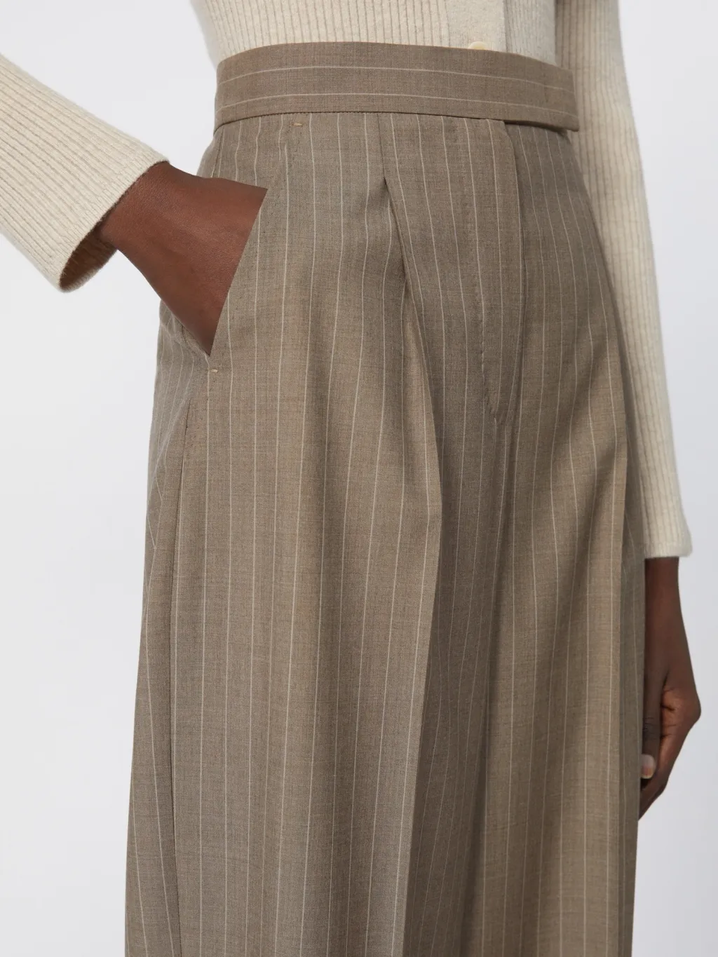Pinstripe Wool Pants