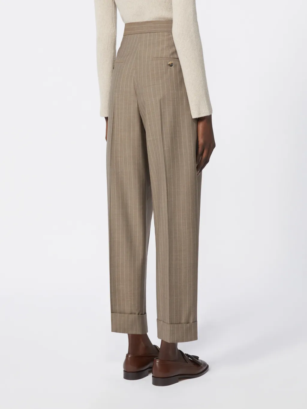 Pinstripe Wool Pants