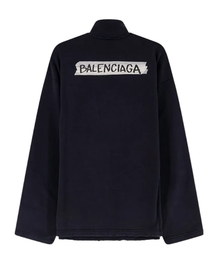 Logo Printed Quater-Zip Sweater