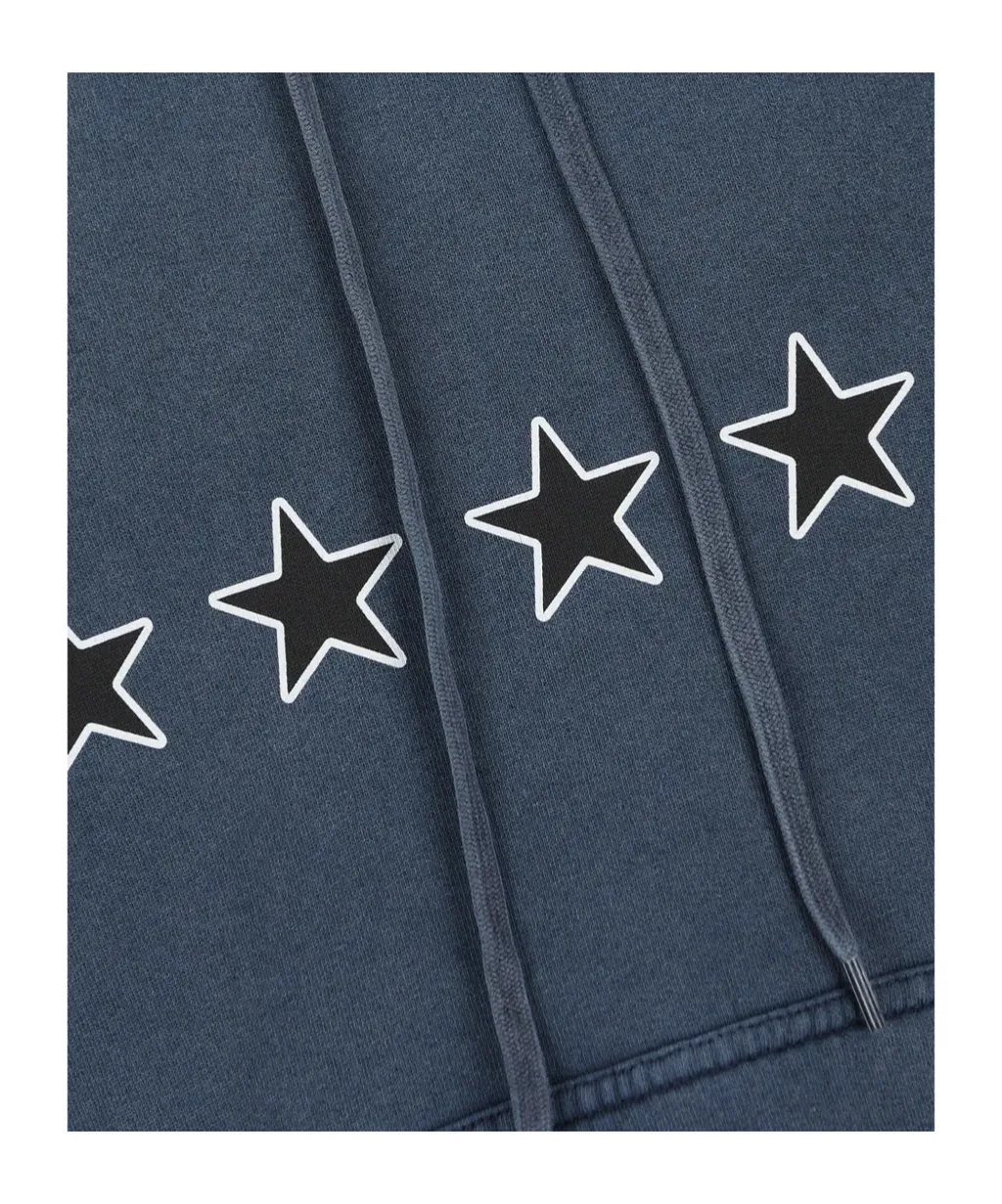 Star Printed Drawstring Hoodie