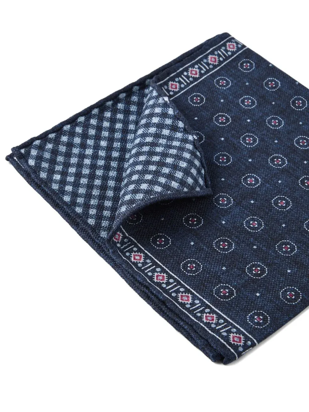 Geometric-Patterned Silk Pocket Square